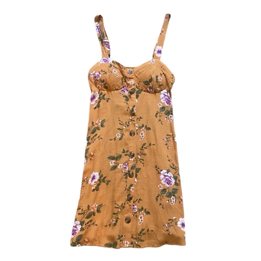 American Eagle Outfitters Floral Mini Dress - Mustard and Purple